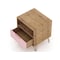 Manhattan Comfort Rockefeller 1.0 Nightstand, Nature and Rose Pink 101GMC6 - alternate 3